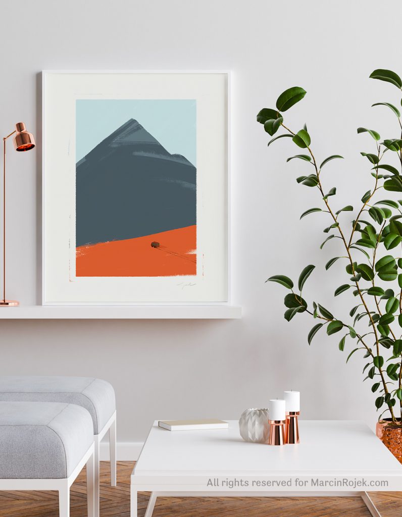 Kamper i góra ilustracja