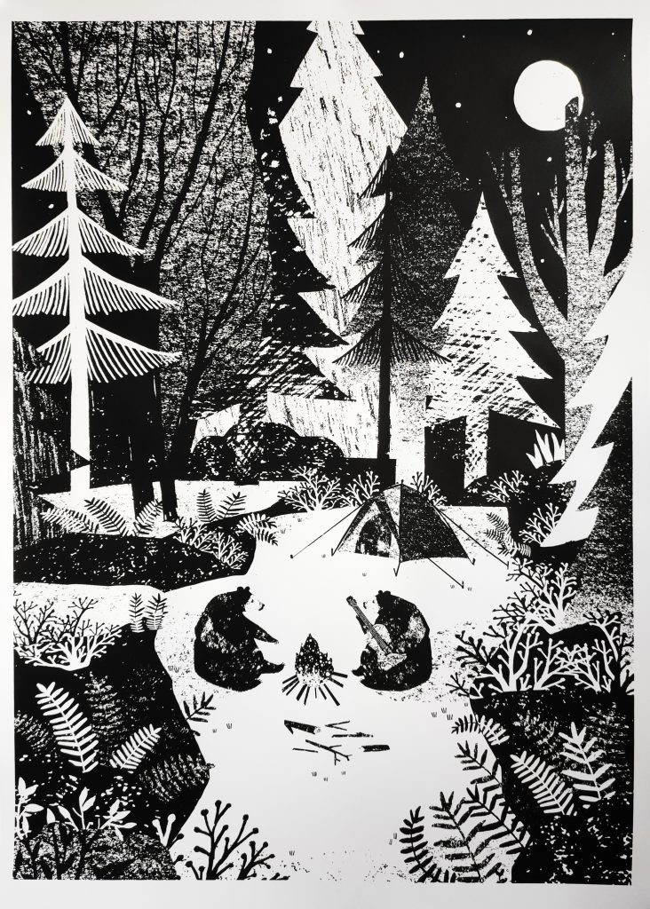 „Misie w lesie”, serigrafia